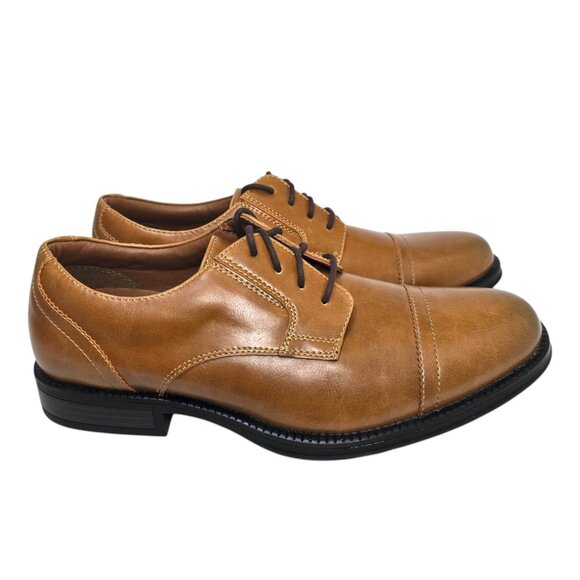 George Casual Dress Oxfords Shoes Men's Brown Branford Comfort Footbed Lace-Up - Picture 3 of 10